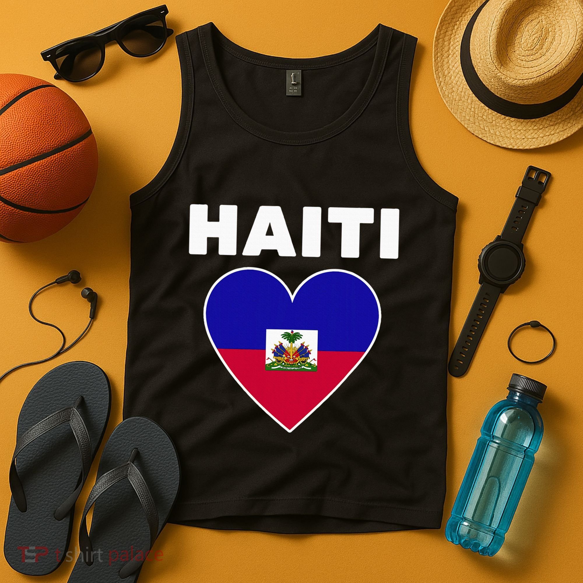 Haitian Flag Day Cool Haiti Flag Heart Pride Tank Top
