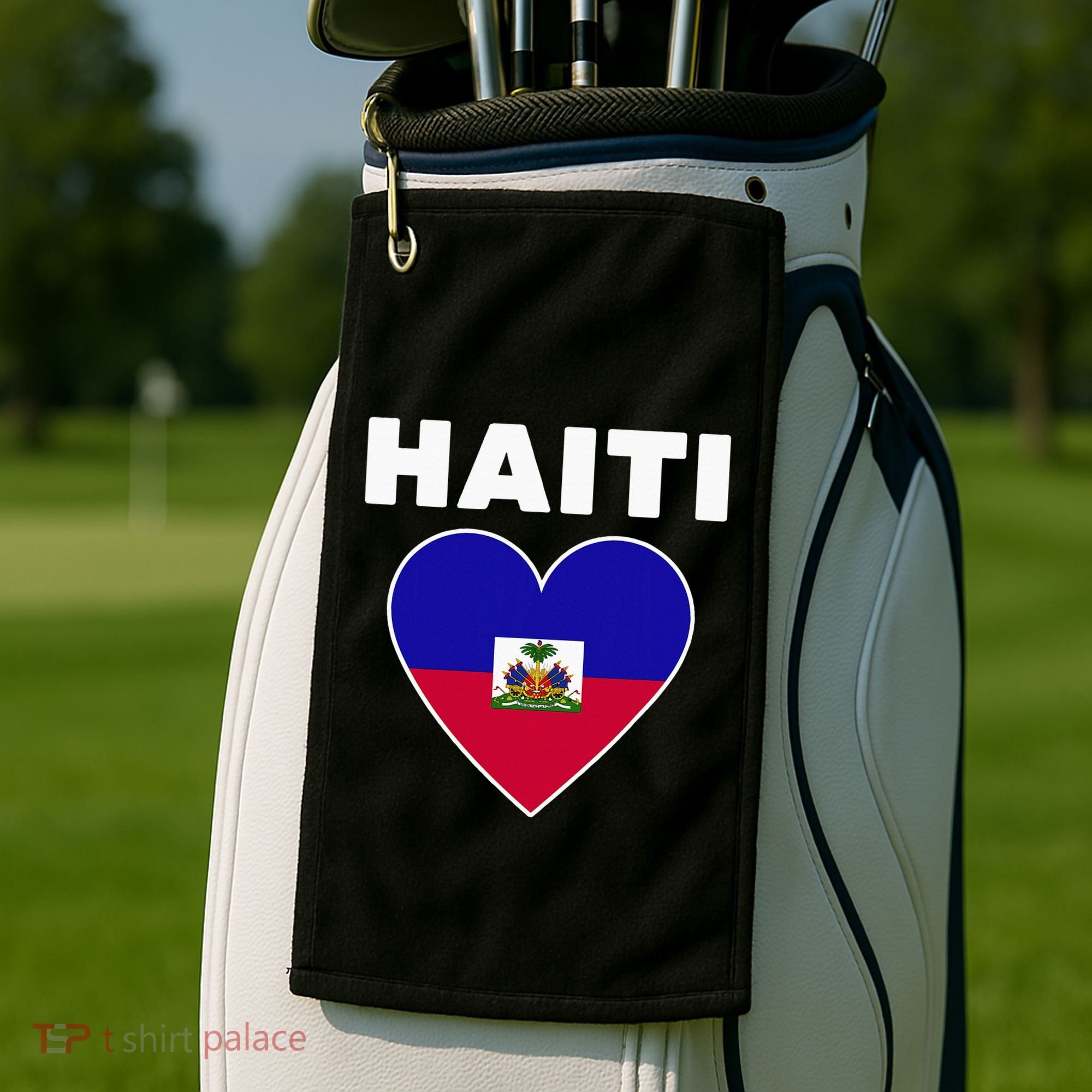 Haitian Flag Day Cool Haiti Flag Heart Pride Golf Towel