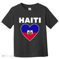 Haitian Flag Day Cool Haiti Flag Heart Pride Toddler T-Shirt thumb 0