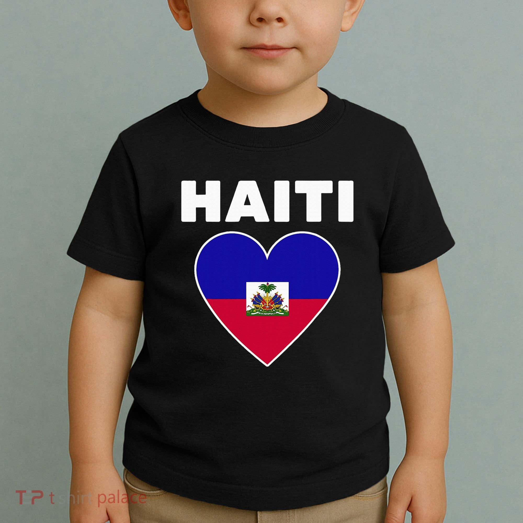 Haitian Flag Day Cool Haiti Flag Heart Pride Toddler T-Shirt
