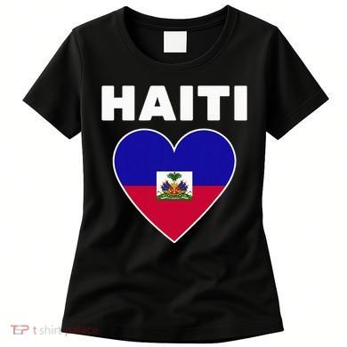 Haitian Flag Day Cool Haiti Flag Heart Pride Women's T-Shirt