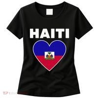 Haitian Flag Day Cool Haiti Flag Heart Pride Women's T-Shirt thumb 0