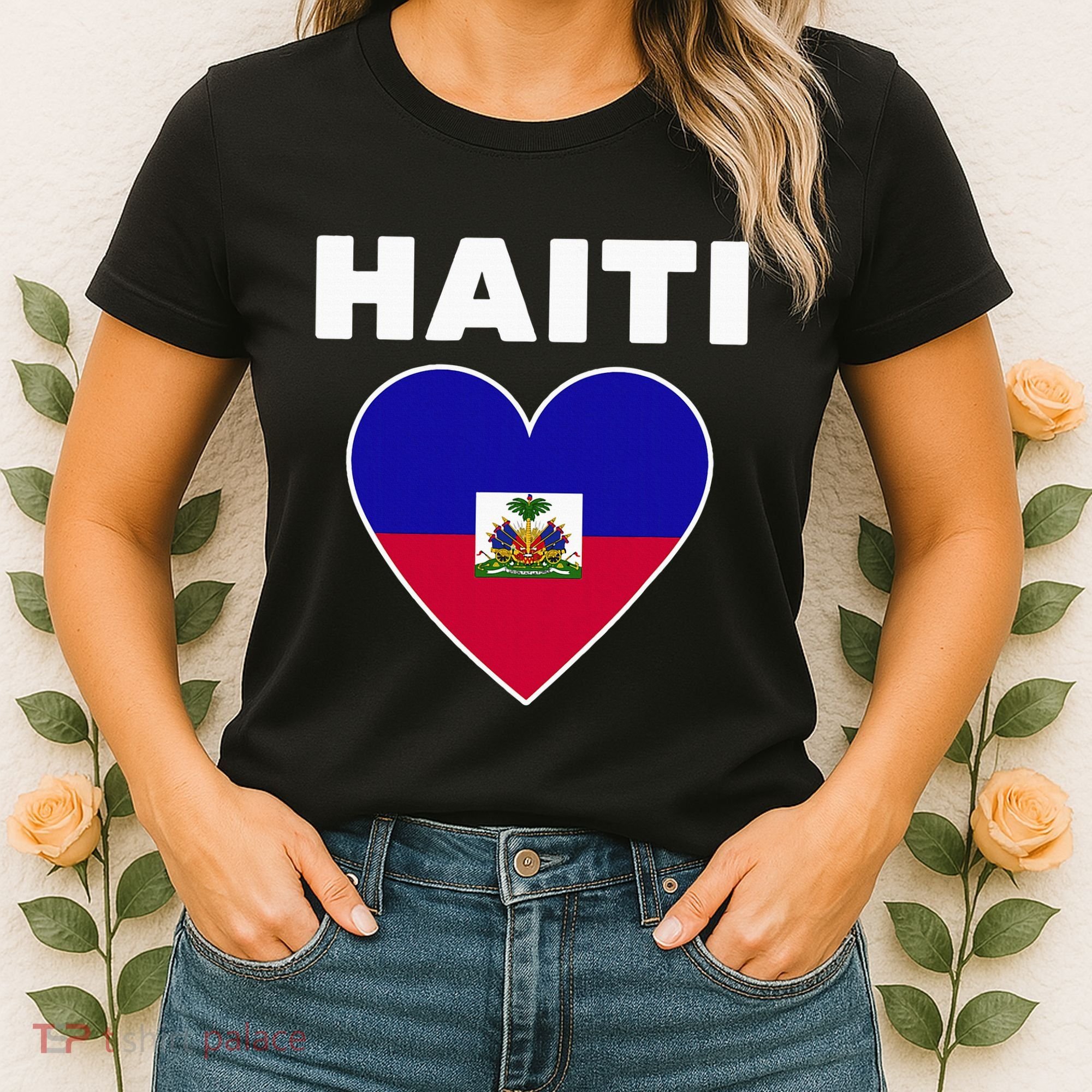 Haitian Flag Day Cool Haiti Flag Heart Pride Women's T-Shirt