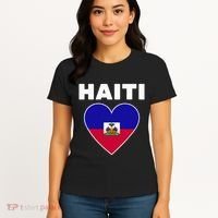 Haitian Flag Day Cool Haiti Flag Heart Pride Women's T-Shirt thumb 4