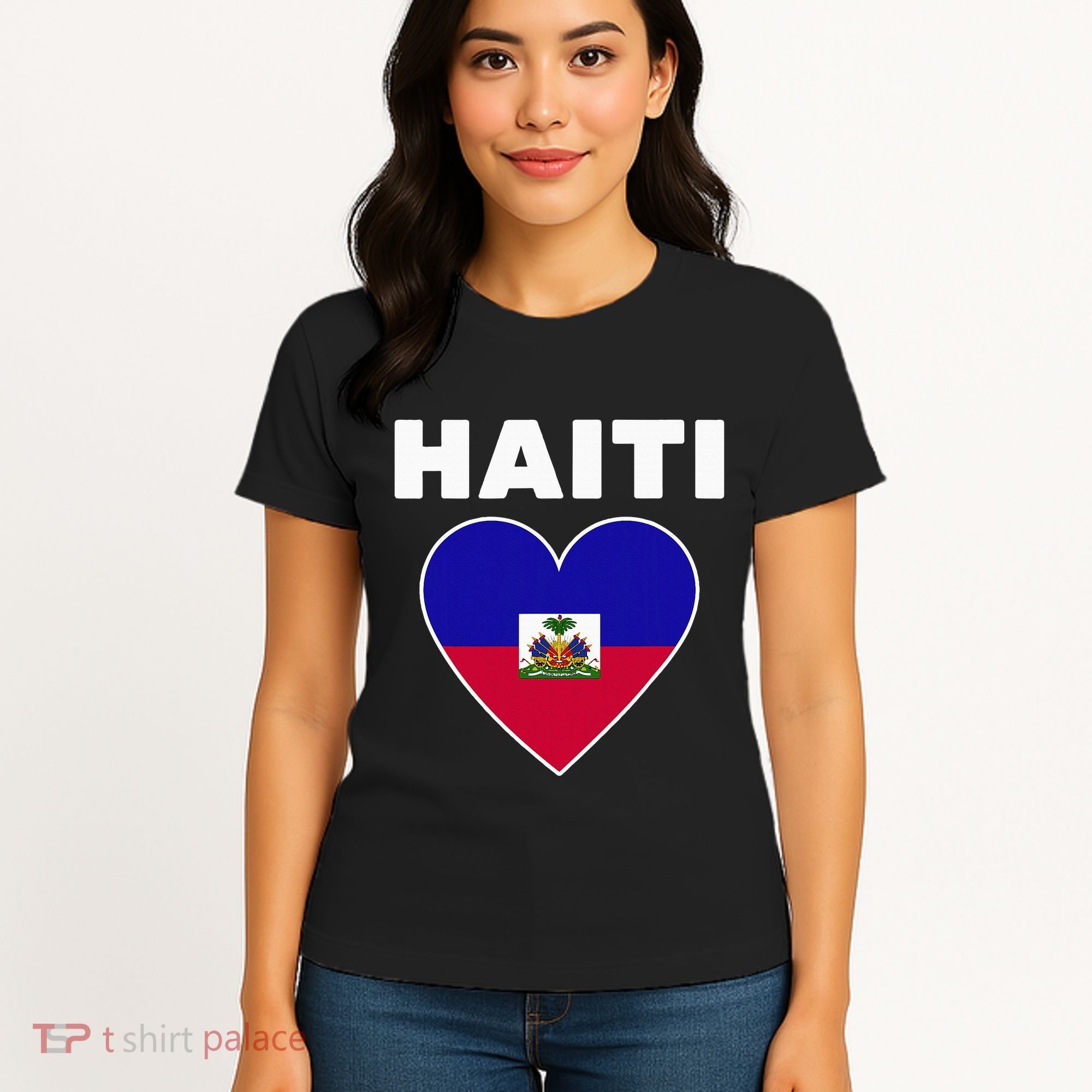 Haitian Flag Day Cool Haiti Flag Heart Pride Women's T-Shirt