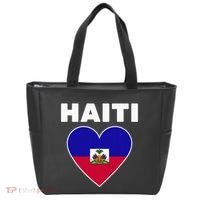 Haitian Flag Day Cool Haiti Flag Heart Pride Tote Bag thumb 0