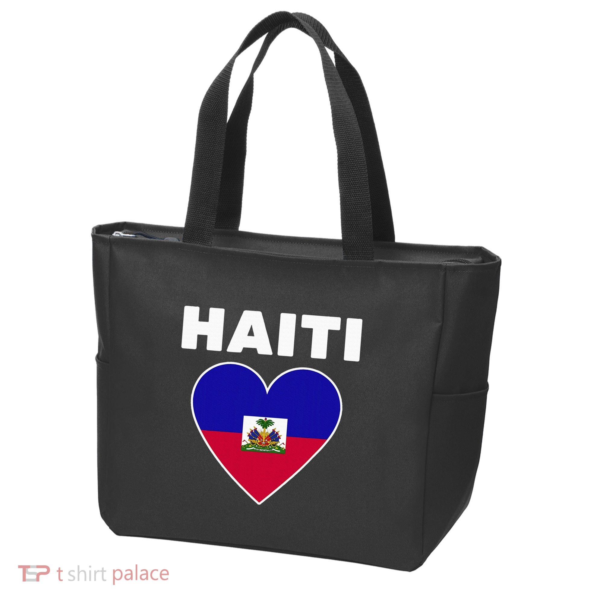 Haitian Flag Day Cool Haiti Flag Heart Pride Tote Bag