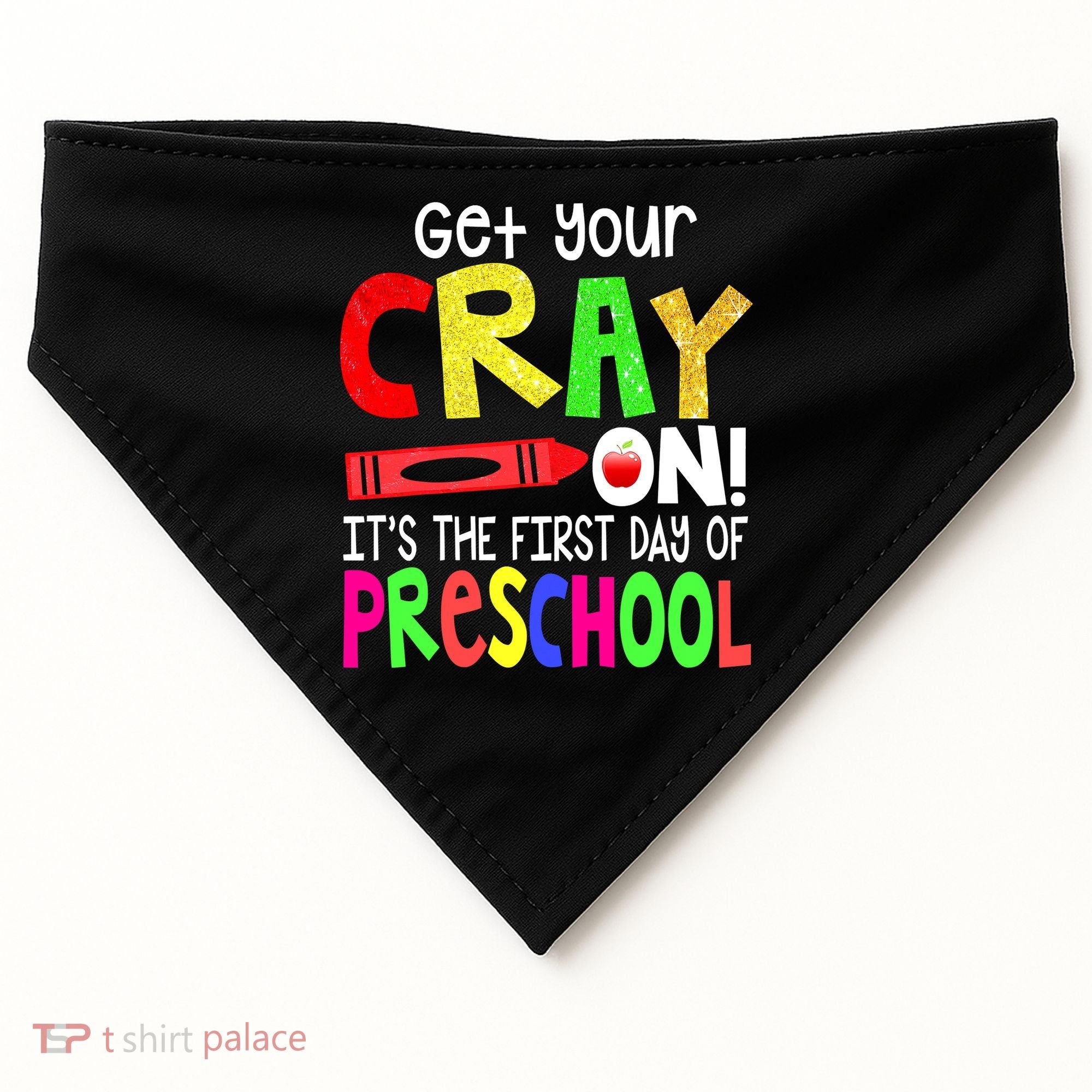Happy First Day Of Preschool USA-Made Doggie Bandana