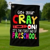Happy First Day Of Preschool Golf Towel thumb 1