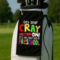 Happy First Day Of Preschool Golf Towel thumb 2