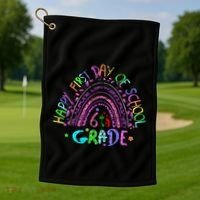 Happy First Day Of School 6Th Grade Gift Golf Towel thumb 1