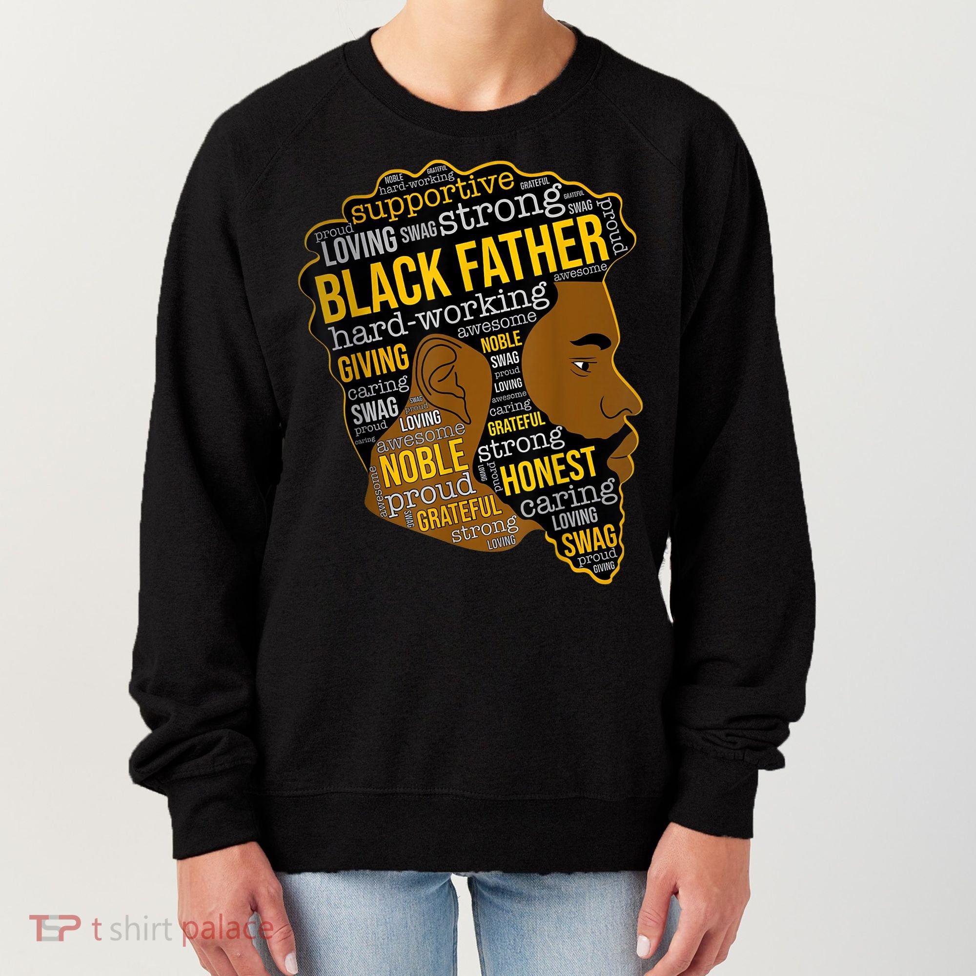 Happy Father Day Black Father King Afro African Man Women's Sweatshirt