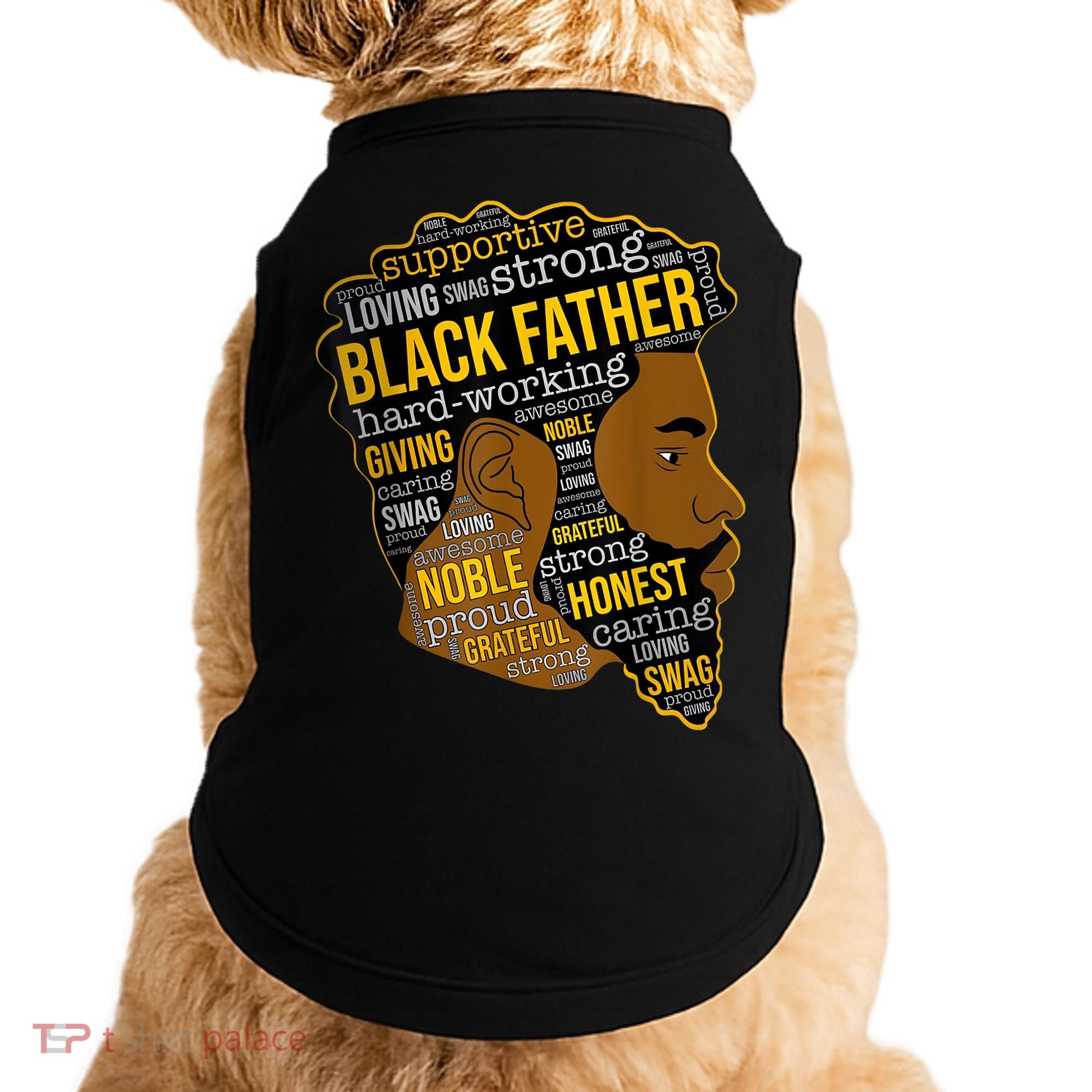 Happy Father Day Black Father King Afro African Man Doggie Tank