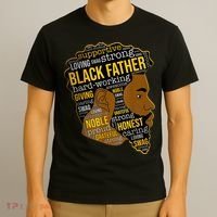 Happy Father Day Black Father King Afro African Man T-Shirt thumb 3