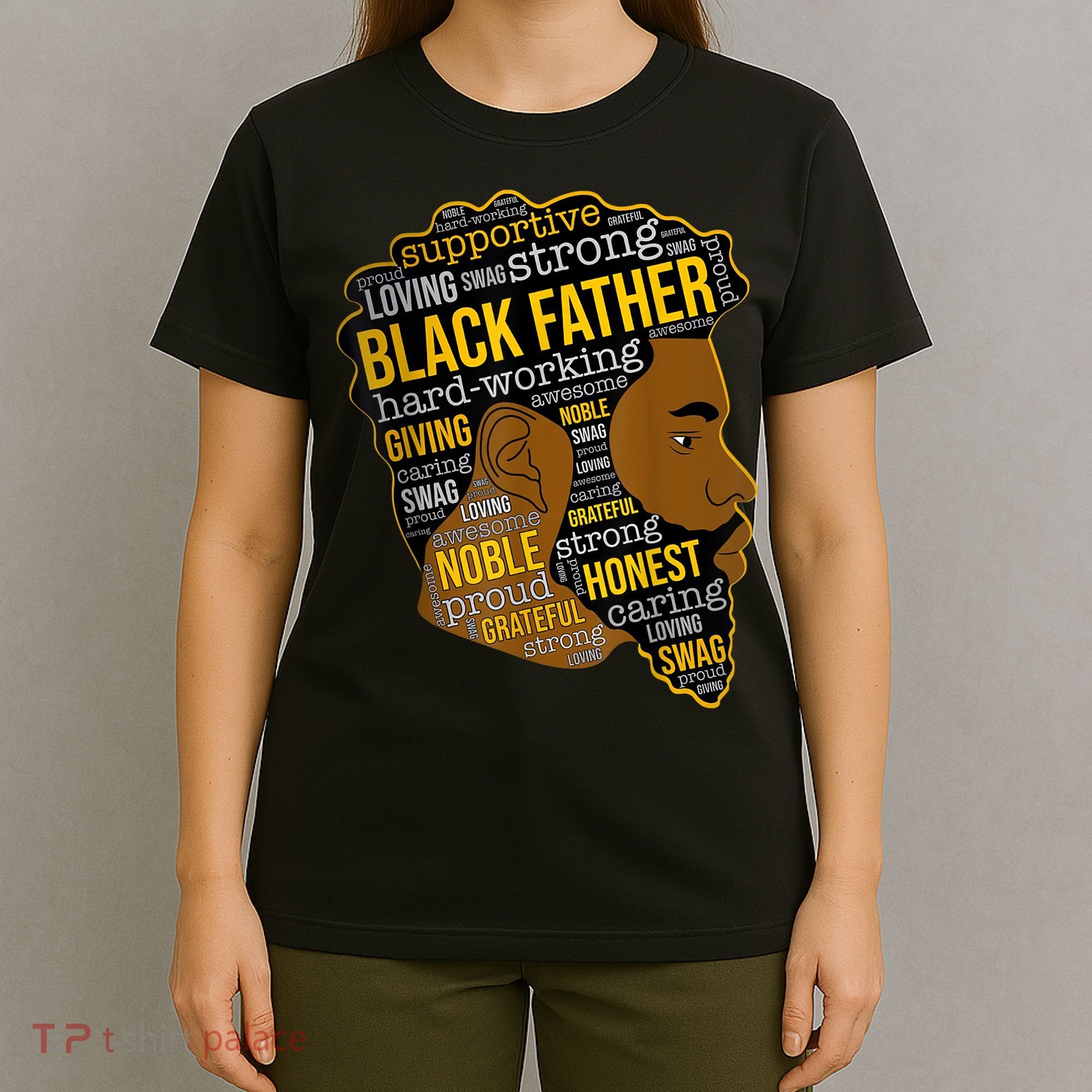 Happy Father Day Black Father King Afro African Man T-Shirt