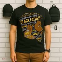 Happy Father Day Black Father King Afro African Man T-Shirt thumb 6