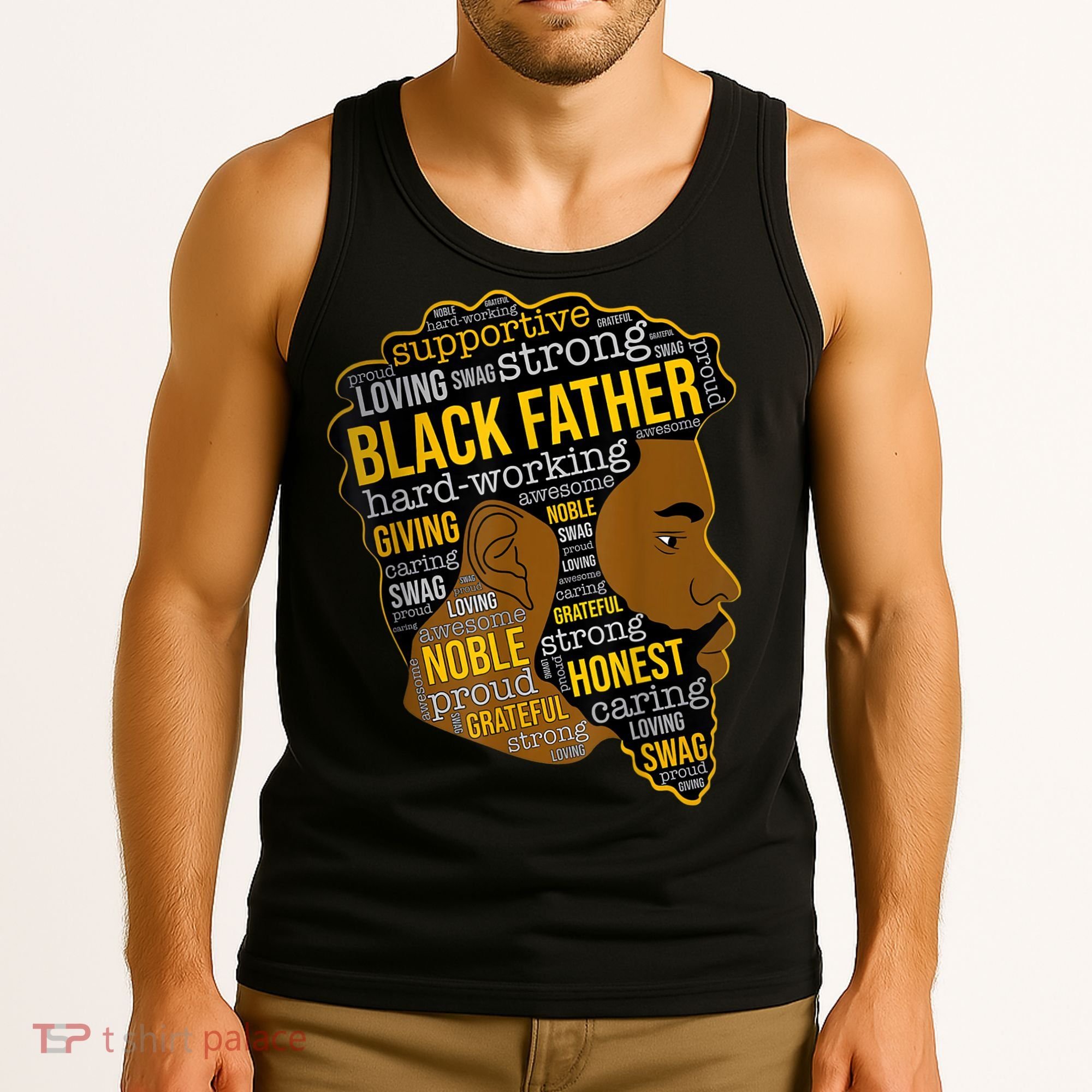 Happy Father Day Black Father King Afro African Man Tank Top
