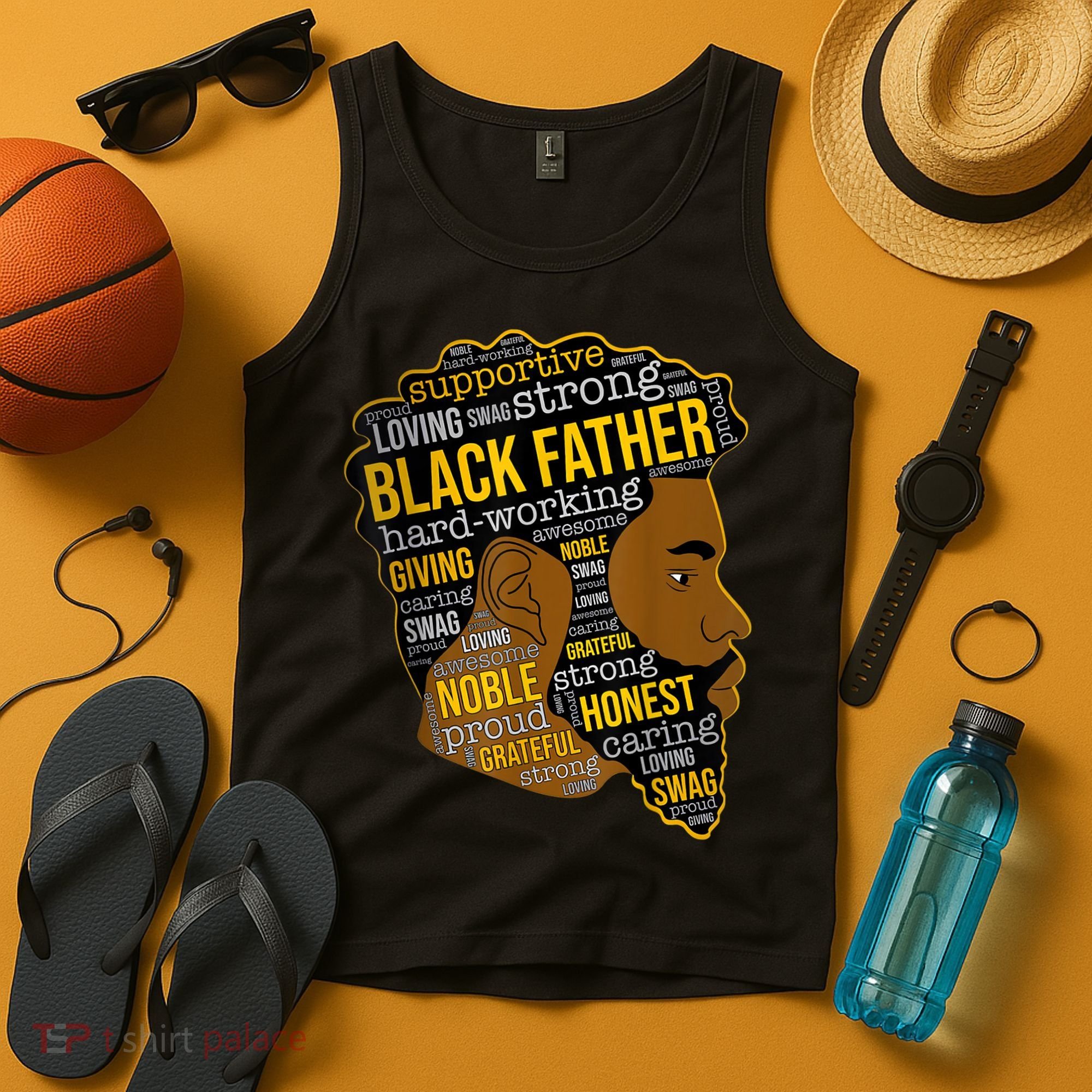 Happy Father Day Black Father King Afro African Man Tank Top