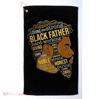 Happy Father Day Black Father King Afro African Man Golf Towel thumb 0