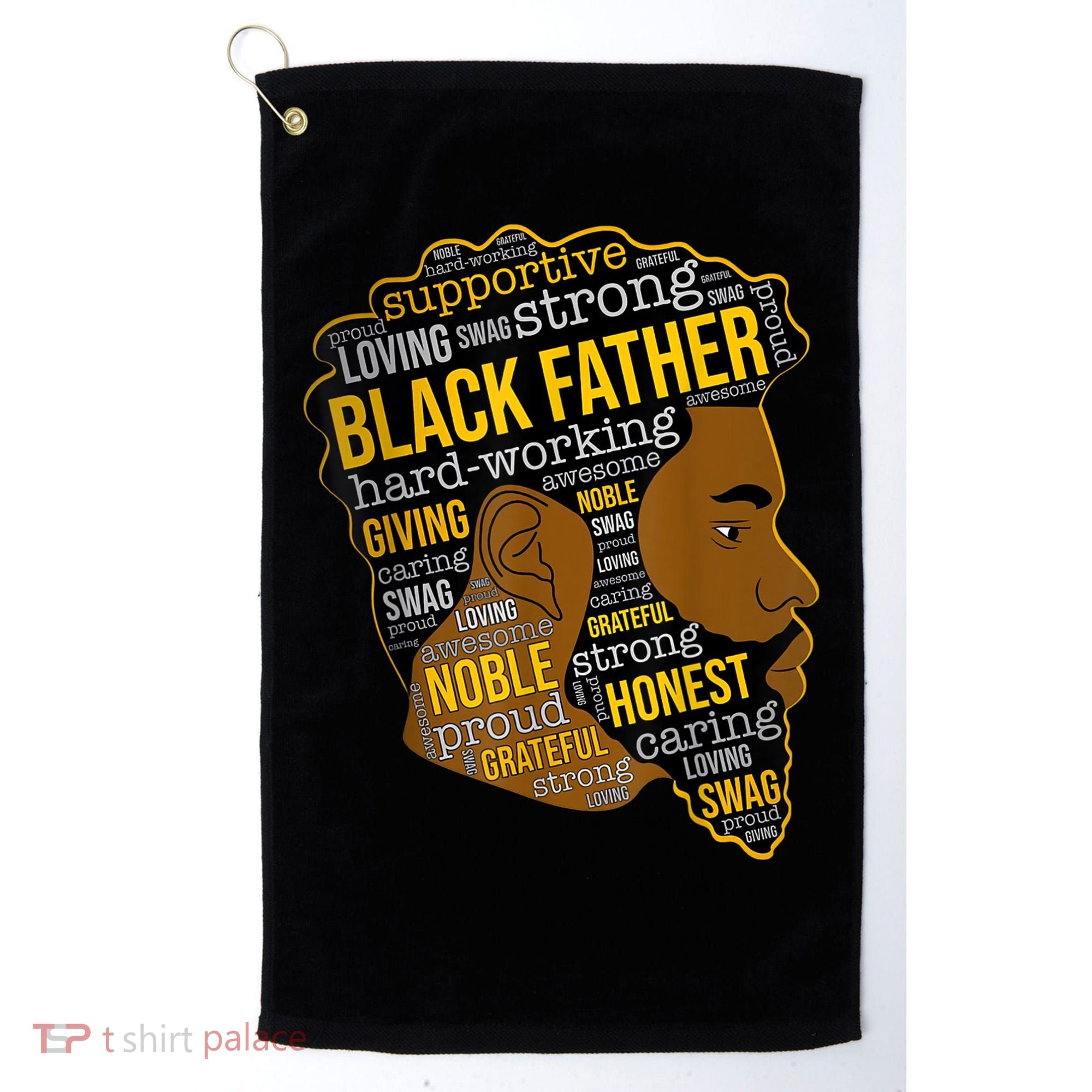 Happy Father Day Black Father King Afro African Man Golf Towel