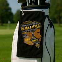 Happy Father Day Black Father King Afro African Man Golf Towel thumb 2