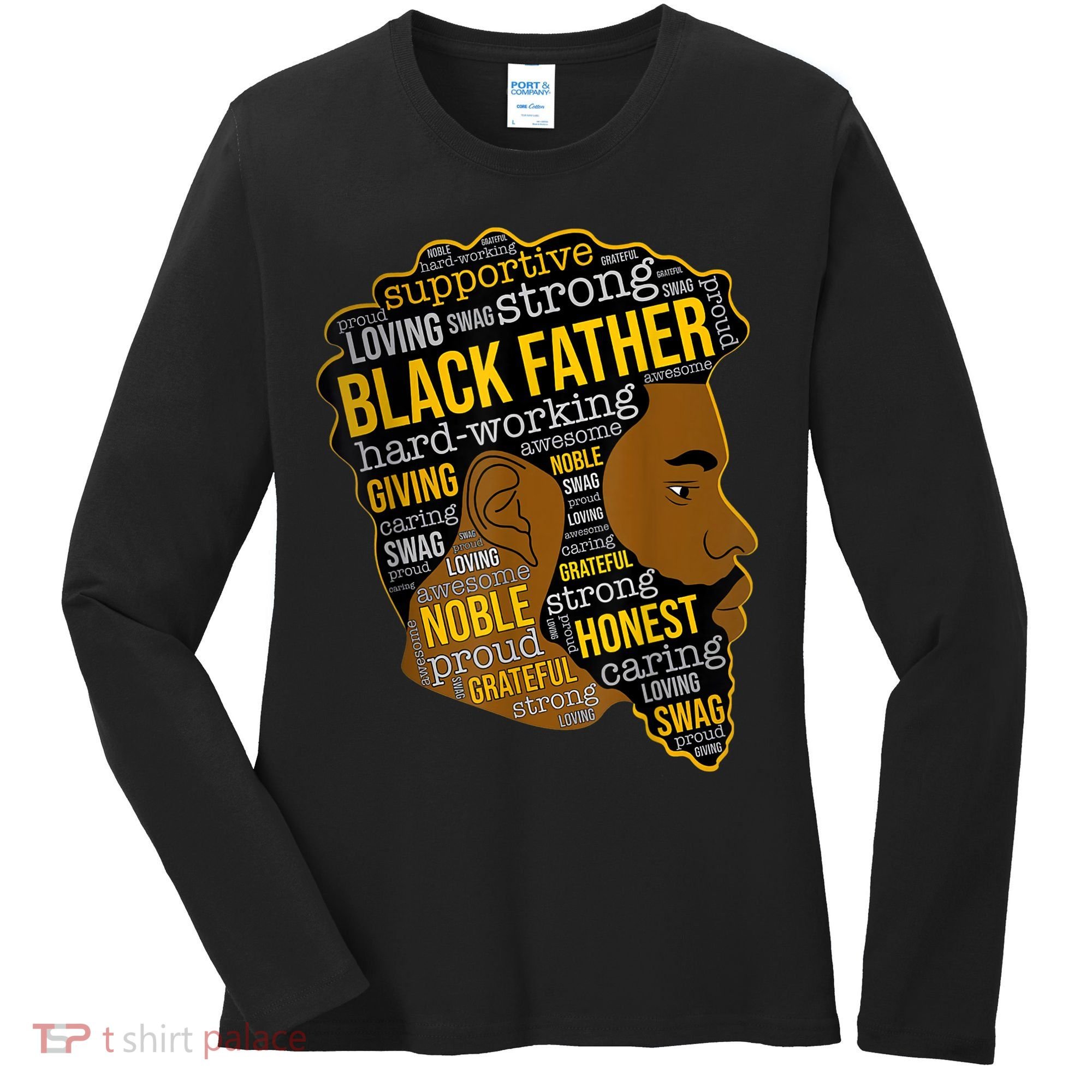 Happy Father Day Black Father King Afro African Man Women's Long Sleeve Shirt