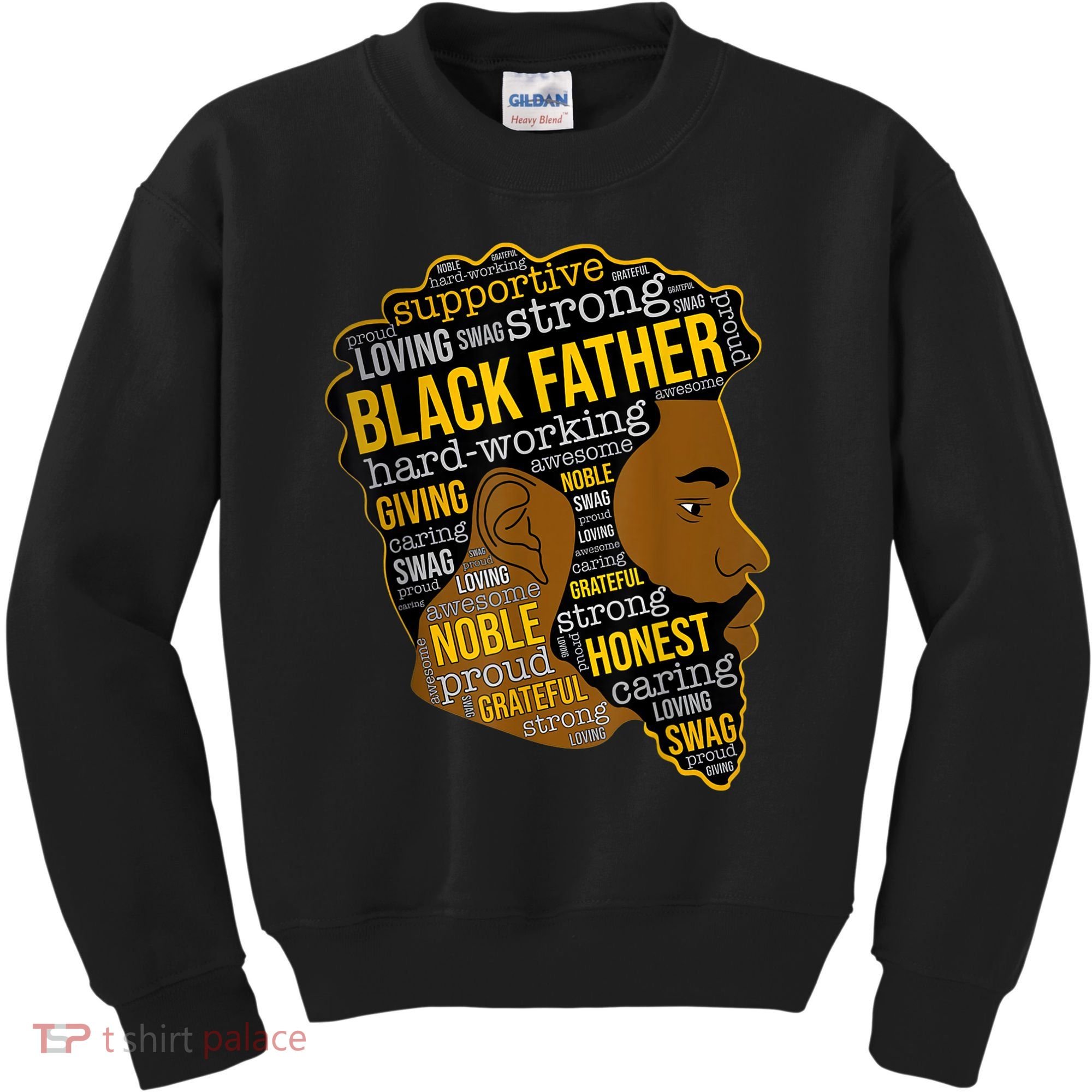 Happy Father Day Black Father King Afro African Man Kids Sweatshirt