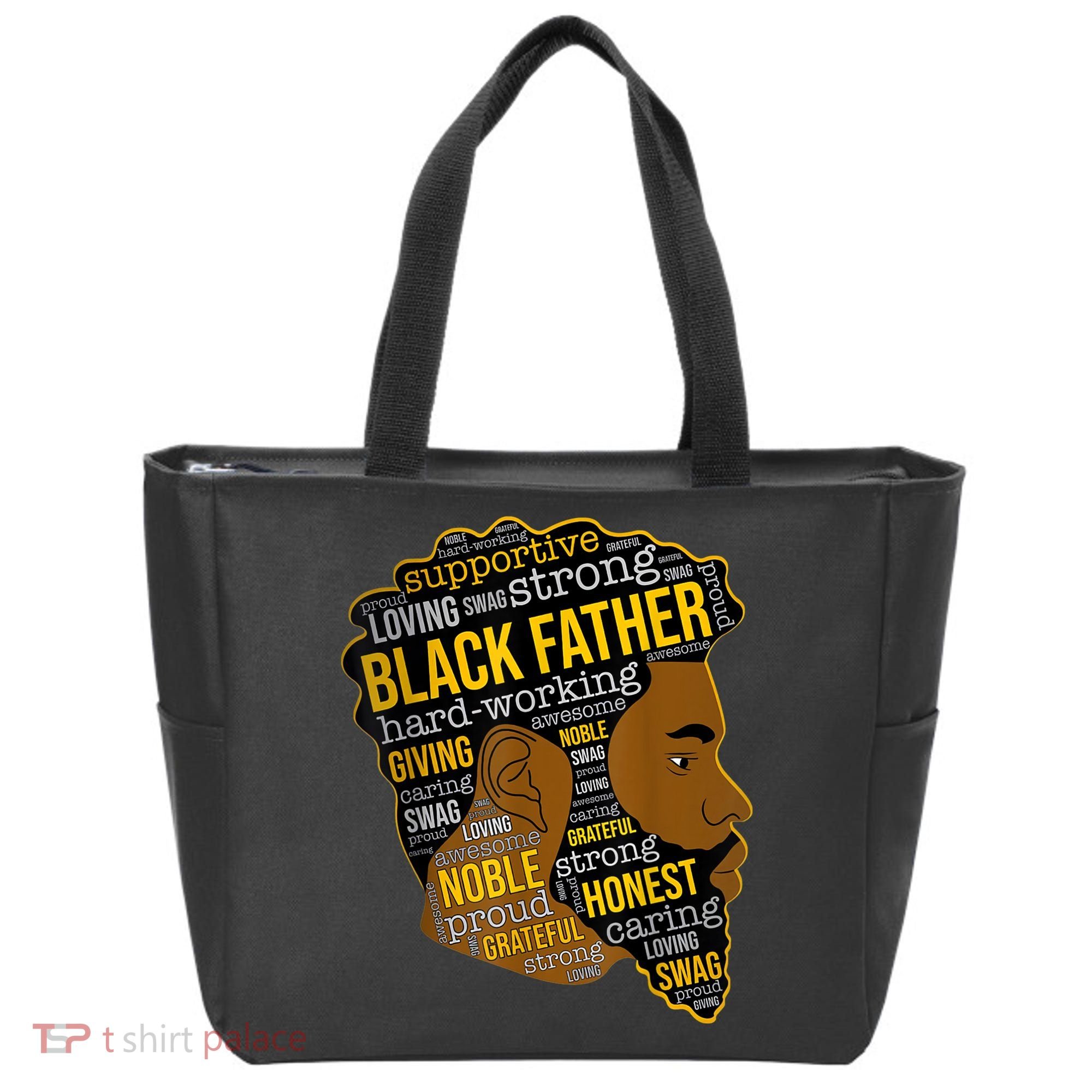 Happy Father Day Black Father King Afro African Man Tote Bag