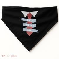 Happy Father's Day Tie USA-Made Doggie Bandana thumb 0