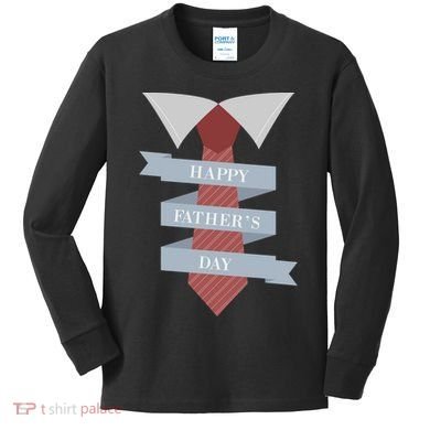 Happy Father's Day Tie Kids Long Sleeve Shirt