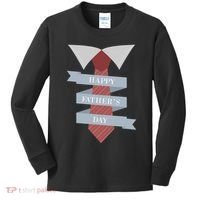 Happy Father's Day Tie Kids Long Sleeve Shirt thumb 0