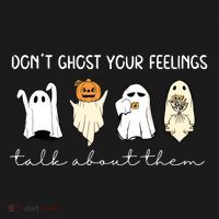 Halloween Funny Dont Ghost Your Feelings Talk About Them Gift Doggie Tank thumb 4