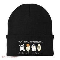 Halloween Funny Dont Ghost Your Feelings Talk About Them Gift Beanie thumb 0