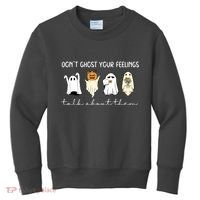 Halloween Funny Dont Ghost Your Feelings Talk About Them Gift Kids Sweatshirt thumb 0