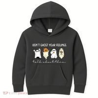 Halloween Funny Dont Ghost Your Feelings Talk About Them Gift Kids Hoodie thumb 0