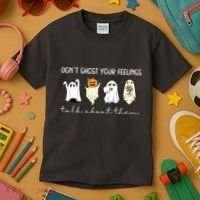 Halloween Funny Dont Ghost Your Feelings Talk About Them Gift Kids T-Shirt thumb 3