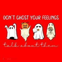 Halloween Funny Dont Ghost Your Feelings Talk About Them Gift Santa Hat thumb 1