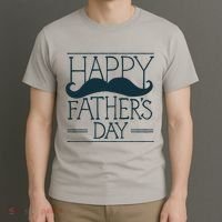 Happy Father's Day Mustache Gift T-Shirt thumb 3