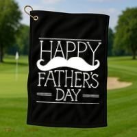 Happy Father's Day Mustache Gift Golf Towel thumb 1