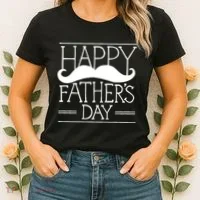 Happy Father's Day Mustache Gift Women's T-Shirt thumb 2