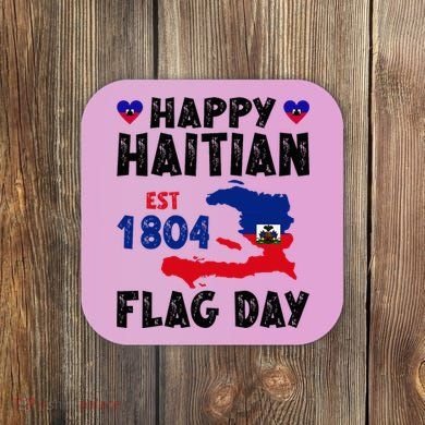 Haiti Flag Day Haitian Map Flag Celebration Coaster