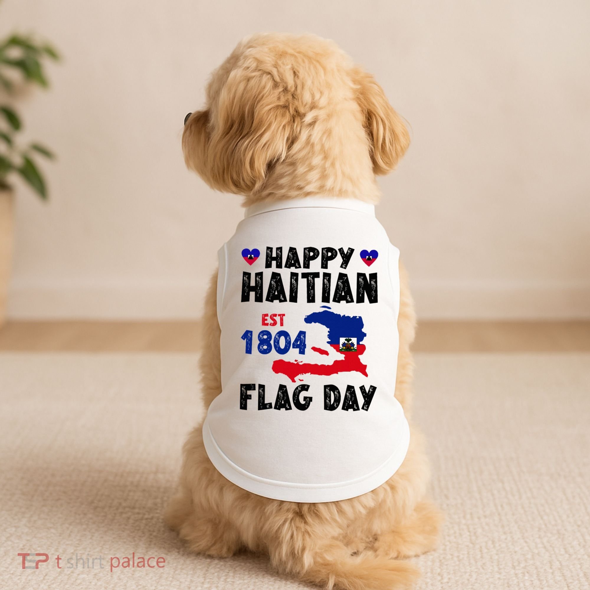 Haiti Flag Day Haitian Map Flag Celebration Doggie Tank