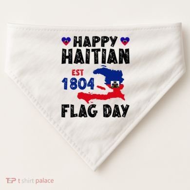 Haiti Flag Day Haitian Map Flag Celebration USA-Made Doggie Bandana