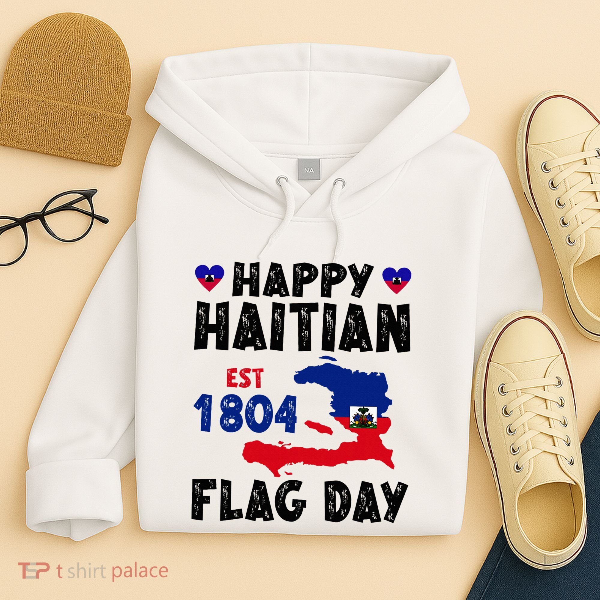 Haiti Flag Day Haitian Map Flag Celebration Hoodie