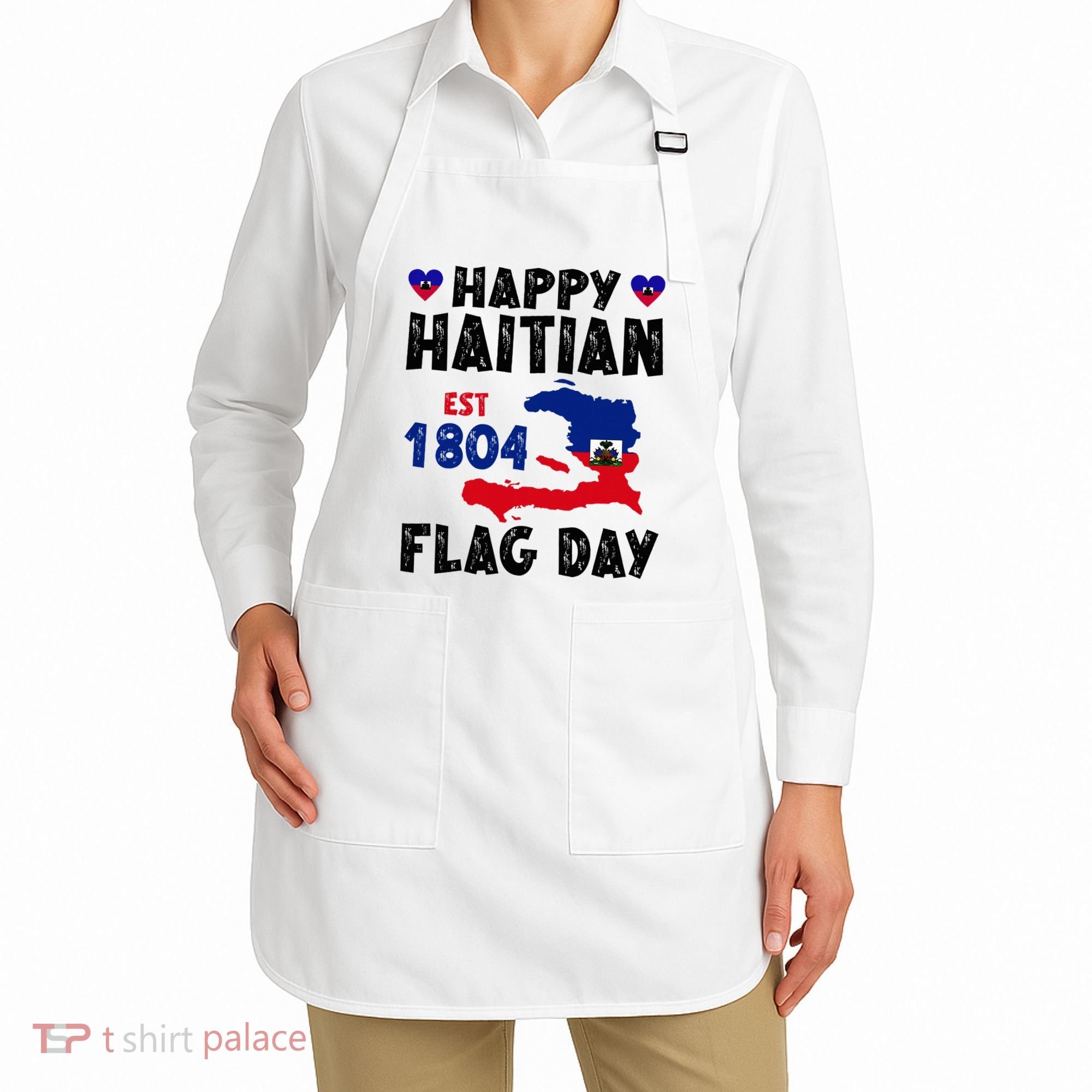 Haiti Flag Day Haitian Map Flag Celebration Apron