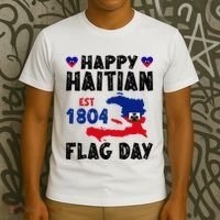 Haiti Flag Day Haitian Map Flag Celebration T-Shirt thumb 3