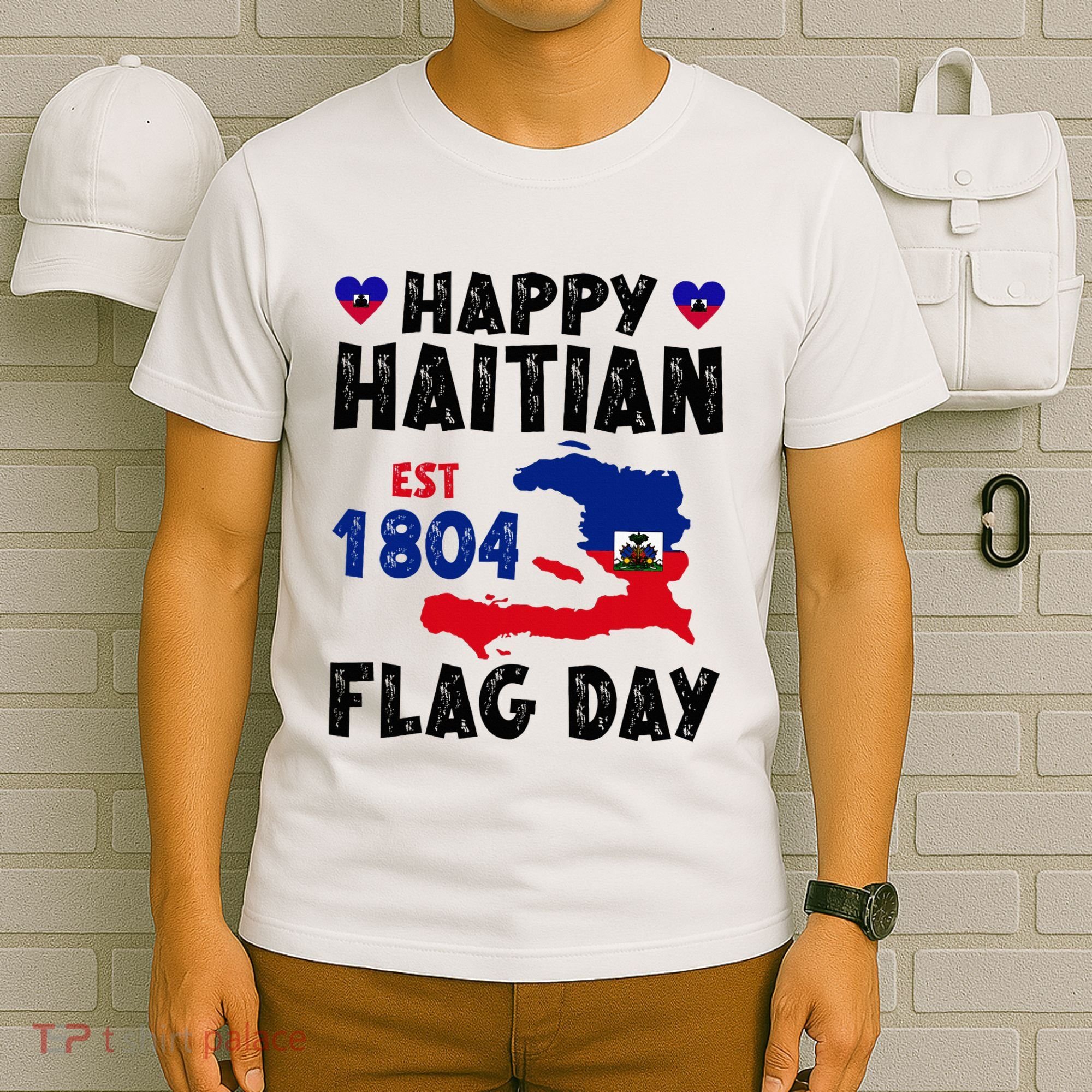 Haiti Flag Day Haitian Map Flag Celebration T-Shirt