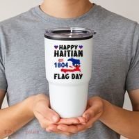 Haiti Flag Day Haitian Map Flag Celebration Tumbler thumb 2