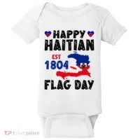 Haiti Flag Day Haitian Map Flag Celebration Baby Bodysuit thumb 0