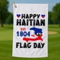 Haiti Flag Day Haitian Map Flag Celebration Golf Towel thumb 1